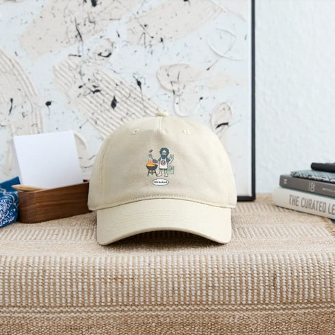 Life is dead. Jerry's Grillin' Grateful Dead Stealie Dad Hat - khaki